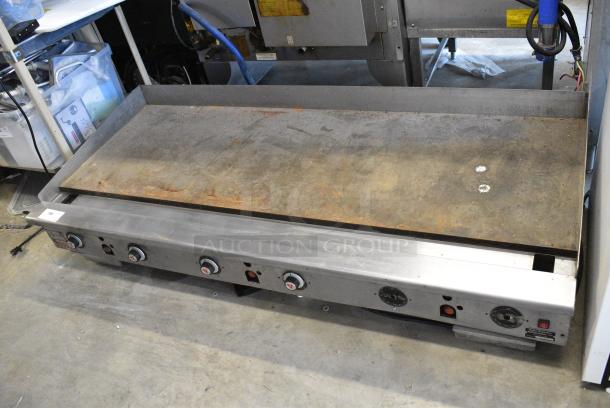 Vulcan Stainless Steel Commercial Countertop Natural Gas Powered Flat Top Griddle w/ Thermostatic Controls. - Image 1 of 7