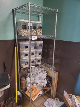 4 Tier Wire Shelving Unit. Contents not included.