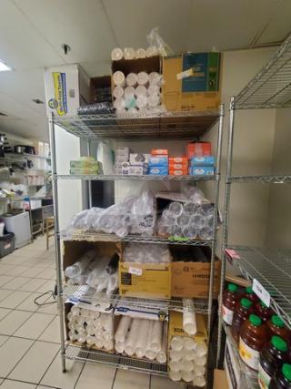 Miscellaneous items on rack. Rack itself not included.