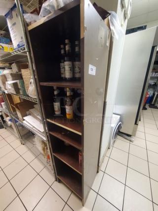 Wooden Shelf. Contents on shelf not included.