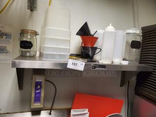 Wall Shelf. Contents on rack included.