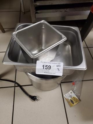 Lot of 3 Stainless Steel Containers. (3xbid)