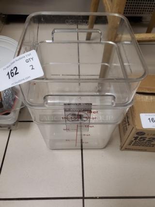 Lot of 2 Cambro 18 Qt Containers. (2xbid)