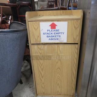 One Trash Receptacle. 22X22X47