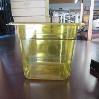 NEW Carlisle 1/6 Size 6 Inch Deep Amber Food Storage Container.  6XBID