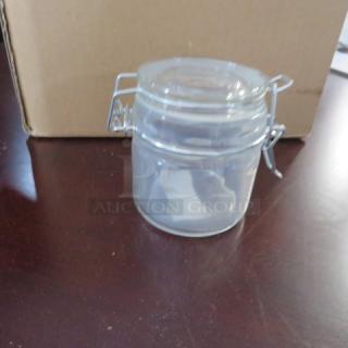 NEW American Metalcraft 4oz Hinged Lid Mini Mason Jars. 7XBID. #HMMJ4.