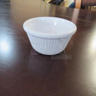 NEW 4oz Fluted White Ramekins. 12XBID.