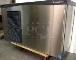 One Scotsman Air Cooled 1828lb Remote Ice Maker With Remote. WORKING When Removed. Model# C1848MR-32E. 208-230 Volt. 1 Phase. 48X24XRemote Model# ERC611-32E. 208-230 Volt. 1 Phase. 9. - Item #1182674