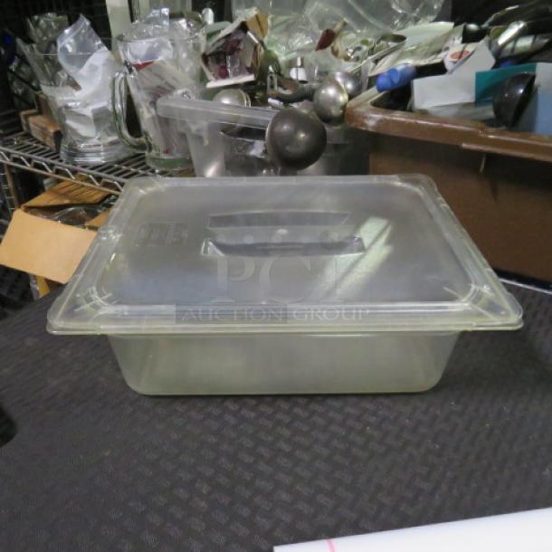 One 1/2 Size 4 Inch Deep Food Storage Container With Lid. - Image 1 of 1