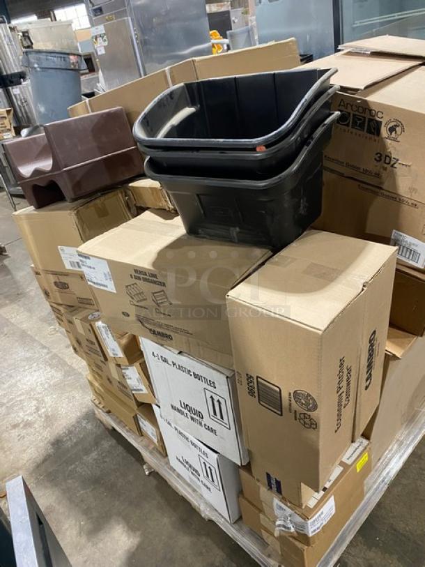 BRAND NEW! MIXED PALLET! Arcoroc Excalibur Series Commercial Clear Fully Tempered 10.5 Oz. Tall Wine Glasses! Model: 71083C! With Hollowick’s Commercial 12 Hour Disposable Votive Liquid Fuel Cell Candle! 144 Per Case! Model: HD12-144! With Hollowick’s Commercial 17 Hour Disposable Liquid Wax Fuel Cell Candle! 48 Per Case! Model: HD17! With Hollowick’s Commercial 8 Hour Disposable Smokeless Liquid Fuel Cell Tealight Candles! 180 Per Case! Model: HD8-180! With Hollowick’s Commercial Clear 36 Hour Disposable Liquid Fuel Cell Votive Candles! 24 Per Case! Model: HD36! With Arcoroc Roc Series Commercial 6” Round Fully Tempered Glass Dessert/Snack Plates! Model: 01166! With Cambro Camwear Series Commercial Economy Pitchers! With Cambro Versa Line Commercial Black Self-Serve Condiment Bin/Stand Set! Model: 6RS6110! With Commercial Brown Double-Sided Booster Seat! & MORE! 41X Your Bid! - Image 2 of 7