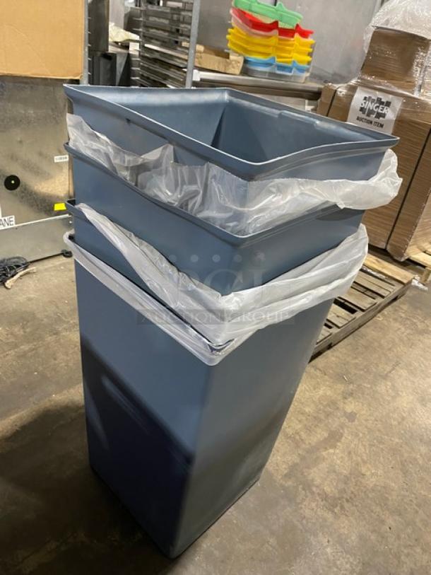 NEW! Commercial Soft Gray Trash/Waste Bins! 4X Your Bid! - Image 1 of 4