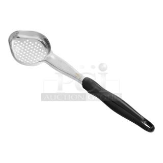BRAND NEW! Vollrath Jacob's Pride Series Commercial Stainless Steel Perforated 3 Oz. Oval Portion Spoon/Spoodle! With Black Grip Handle! Model: 6422320! 9X Your Bid!