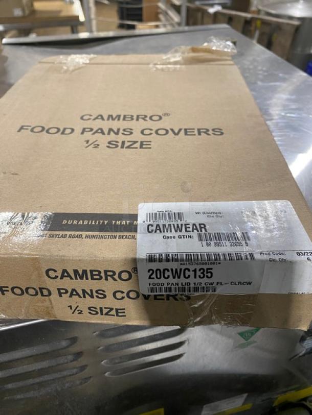 BRAND NEW! Cambro Camwear Series Commercial Clear Polycarbonate Half-Size Flat Food Storage Container Lid/Cover! Model: 20CWC135! 6X Your Bid! - Image 2 of 3