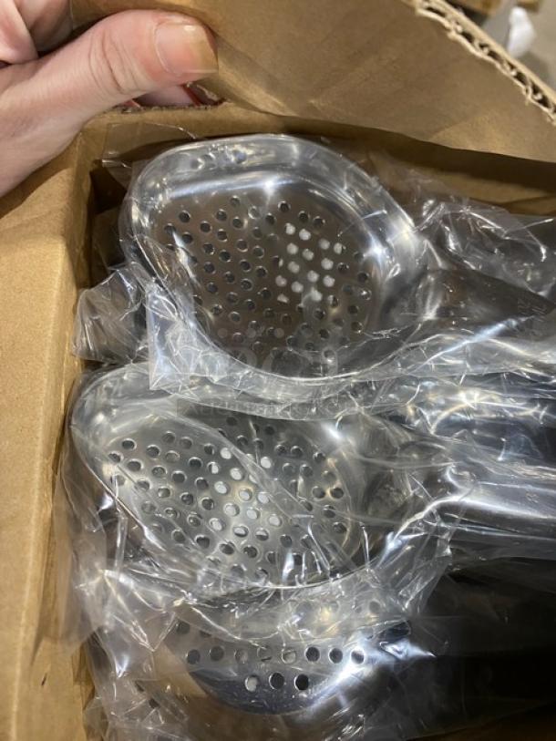 BRAND NEW! Vollrath Jacob's Pride Series Commercial Stainless Steel Perforated 3 Oz. Oval Portion Spoon/Spoodle! With Black Grip Handle! Model: 6422320! 9X Your Bid! - Image 2 of 2