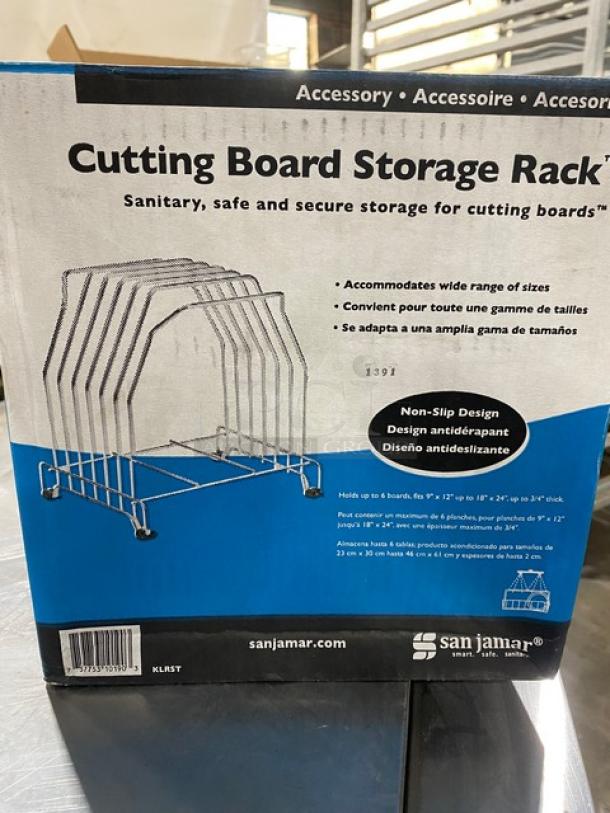 BRAND NEW! San Jamar Commercial Stainless Steel 6-Board Non-Slip Cutting Board Storage Rack! Model: KLRST! - Image 3 of 4