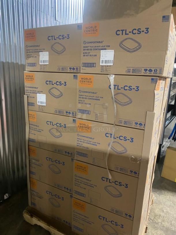 BRAND NEW! Mixed Pallet! Ingeo Pla Lid 8.8" x 6.8" Fiber Box Lids! Perfect For 20-48oz Containers!  Model CTL-CS-3! 22 X Your Bid! - Image 4 of 9