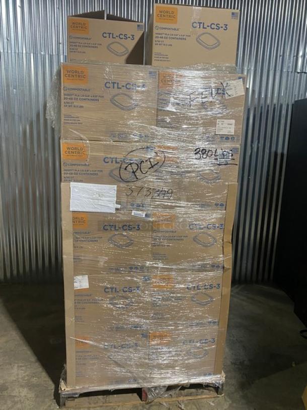 BRAND NEW! Mixed Pallet! Ingeo Pla Lid 8.8" x 6.8" Fiber Box Lids! Perfect For 20-48oz Containers!  Model CTL-CS-3! 20 X Your Bid! - Image 1 of 9