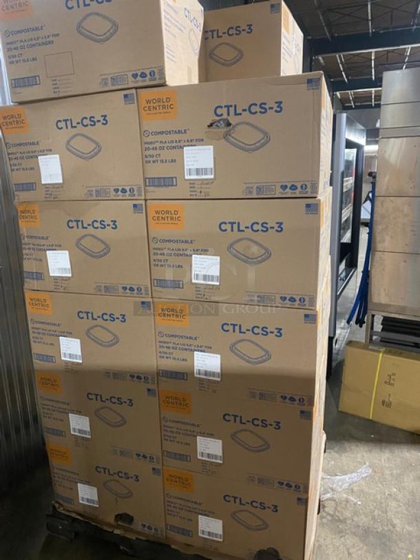 BRAND NEW! Mixed Pallet! Ingeo Pla Lid 8.8" x 6.8" Fiber Box Lids! Perfect For 20-48oz Containers!  Model CTL-CS-3! 20 X Your Bid! - Image 4 of 9