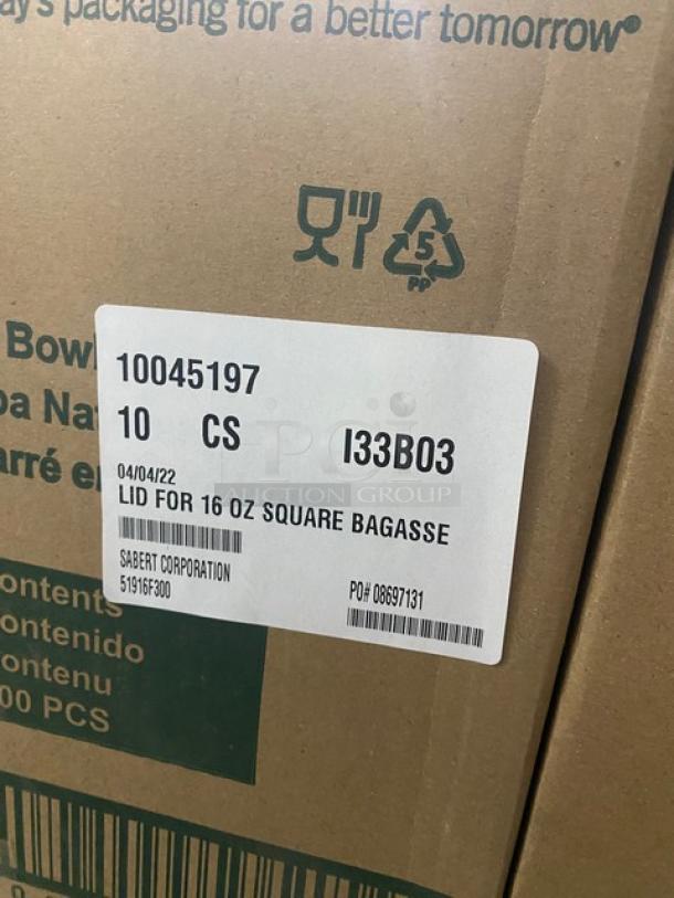 BRAND NEW! Mixed Pallet! Sabert Lid For Square Pulp Bowl!  Holds 16oz!  Model 51916F300! 14 X Your Bid! - Image 6 of 7