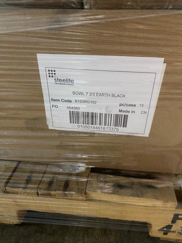 BRAND NEW! Mixed Pallet! Sabert Lid For Square Pulp Bowl!  Holds 16oz!  Model 51916F300! Steelite International Bowl 7 2/3 Earth Black! Model 6153RG102!  Sabert Clear Lid for 36 oz. Two-Compartment Medium Snack Box! 15 X Your Bid! - Image 6 of 8