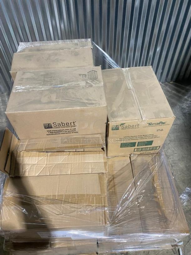 BRAND NEW! Mixed Pallet! Sabert Lid For Square Pulp Bowl!  Holds 16oz!  Model 51916F300! Steelite International Bowl 7 2/3 Earth Black! Model 6153RG102!  Sabert Clear Lid for 36 oz. Two-Compartment Medium Snack Box! 15 X Your Bid! - Image 8 of 8