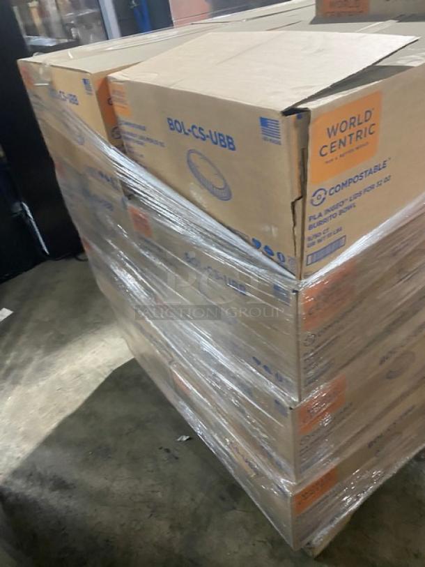 BRAND NEW! Mixed Pallet! World Centric Pla Ingeo Lids For 32oz Burrito Bowl! Model BOL-CS-UBB! World Centric 8.7"x6.7"x3.1" 48oz Laminated Container! Model CT-SC-U3L-LF! 16 X Your Bid! - Image 4 of 9