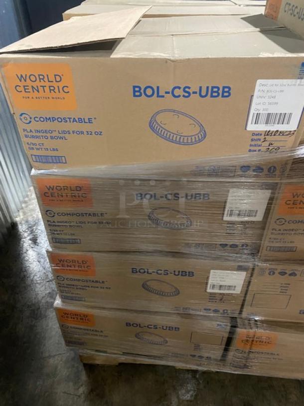 BRAND NEW! Mixed Pallet! World Centric Pla Ingeo Lids For 32oz Burrito Bowl! Model BOL-CS-UBB! World Centric 8.7"x6.7"x3.1" 48oz Laminated Container! Model CT-SC-U3L-LF! 16 X Your Bid! - Image 5 of 9