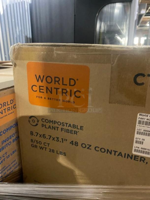 BRAND NEW! Mixed Pallet! World Centric Pla Ingeo Lids For 32oz Burrito Bowl! Model BOL-CS-UBB! World Centric 8.7"x6.7"x3.1" 48oz Laminated Container! Model CT-SC-U3L-LF! 16 X Your Bid! - Image 8 of 9