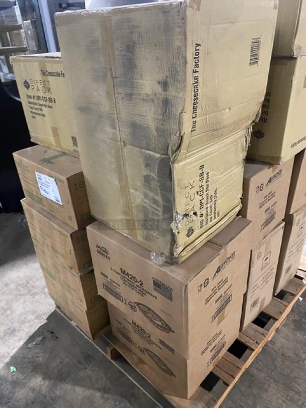 BRAND NEW! Mixed Pallet! Tellus 24oz Heavy Duty Disposable Bowls! Model 433469! MicroRaves 9″ x 6″ 2 Compartment Microwavable Container! Holds 20oz! Model M420-2!  6″ Microwavable Snack Box! Black Base! Model 846282000693! Green Wave 9x9x3-Inch Evolution White Bio Bagasse Container! With a Hinged Lid! Model TW-BOO-011!  22 X Your Bid! - Image 3 of 10