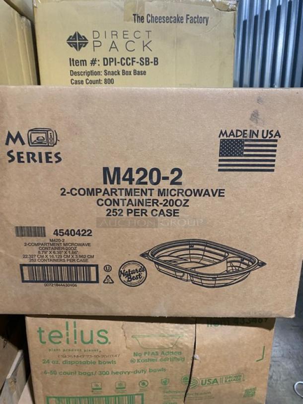 BRAND NEW! Mixed Pallet! Tellus 24oz Heavy Duty Disposable Bowls! Model 433469! MicroRaves 9″ x 6″ 2 Compartment Microwavable Container! Holds 20oz! Model M420-2!  6″ Microwavable Snack Box! Black Base! Model 846282000693! Green Wave 9x9x3-Inch Evolution White Bio Bagasse Container! With a Hinged Lid! Model TW-BOO-011!  22 X Your Bid! - Image 8 of 10