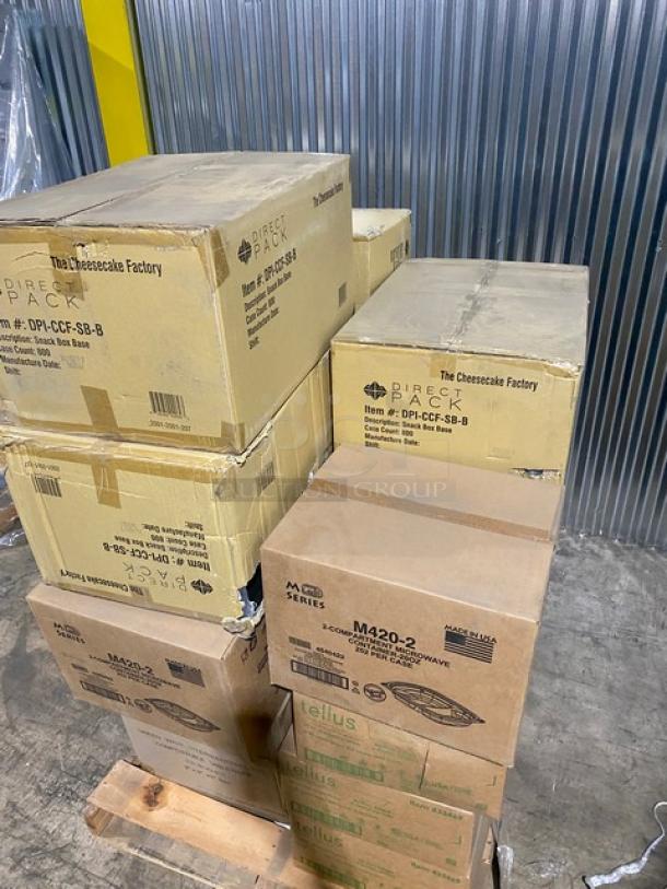 BRAND NEW! Mixed Pallet! Tellus 24oz Heavy Duty Disposable Bowls! Model 433469! MicroRaves 9″ x 6″ 2 Compartment Microwavable Container! Holds 20oz! Model M420-2!  6″ Microwavable Snack Box! Black Base! Model 846282000693! Green Wave 9x9x3-Inch Evolution White Bio Bagasse Container! With a Hinged Lid! Model TW-BOO-011!  22 X Your Bid! - Image 10 of 10