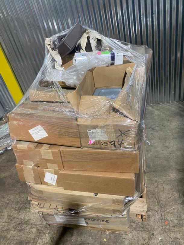 BRAND NEW! Mixed Pallet!  CP Sec Cage Only! 4 Compartment Caddy! Model 08683232! Transparent 59x29x39cm Bowls!  Half Size Long Drop In Pans! Model 08666041! Flatware Retriever! Model 0786423181! Pasta Extruder Die 3mm! Model 10298758! Serving Spoons 7 7/8"! Model M35141! All Stainless Steel Half Size 8 Cup Egg Poacher! Model U17319! Large Bin! With 3 Formed Drawers! Model SBB33F-06! Large Pillow Pack! Model HBCP0037! Steel Vac Stainless Steel Vacuum Insulated Carafe!  Model 08579270! 40 X Your Bid! - Image 12 of 12