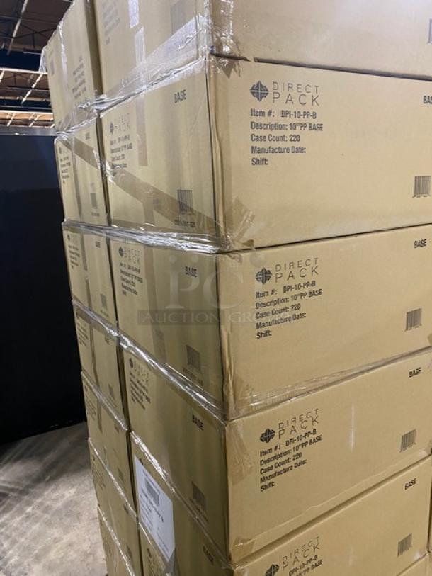BRAND NEW! FULL PALLET! Direct Pack 10.25″ Microwavable Black Entrée Base! 220 Per Case! Model DPI-10-PP-B! 28 X Your Bid! - Image 3 of 9