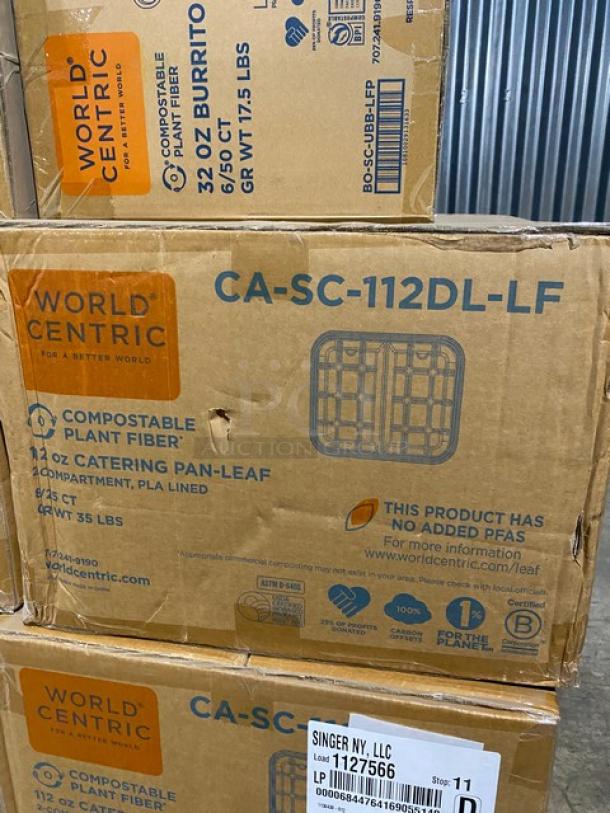 BRAND NEW! Mixed Pallet! World Centric 112oz Compostable Fiber 2-Compartment Catering Pan! Model CA-SC-112DL-LF! World Centric 32oz Compostable Fiber Burrito Bowl! Model BO-SC-UBB-LFP! 10 X Your Bid! - Image 6 of 13
