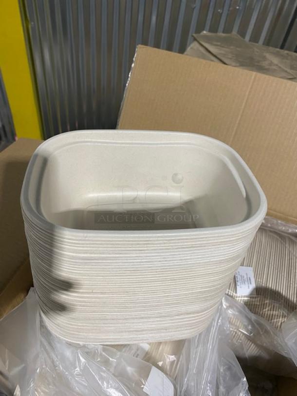 BRAND NEW! Complete Pallet! World Centric 48oz Laminated Containers! Made of Compostable Plant Fiber!  8.7x6.7x3.1 Inches! Model CT-SC-U3L-LF! 18 X Your Bid! - Image 11 of 14