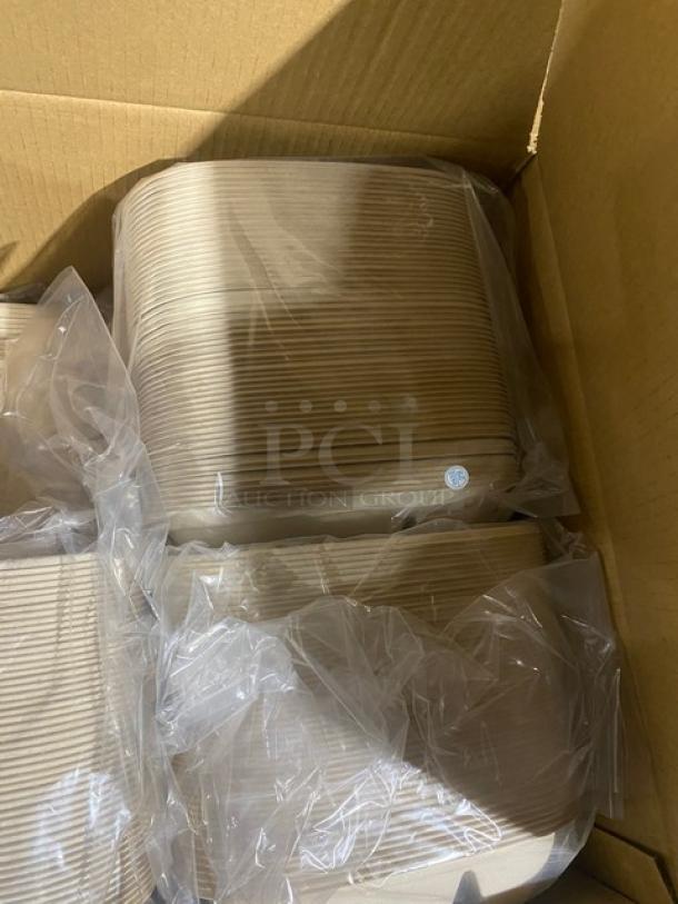 BRAND NEW! Complete Pallet! World Centric 24oz 2 Compartment Containers! Made of Compostable Plant Fiber!  8.7x6.7x2 Inches! Model CT-SC-24D-LFP! 12 X Your Bid! - Image 7 of 11