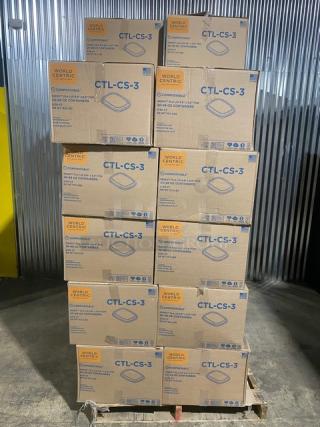 BRAND NEW! Complete Pallet! World Centric Ingeo Pla Lid 8.8" x 6.8" Fiber Box Lids! Perfect For 20-48oz Containers! Model CTL-CS-3! 22 X Your Bid!
