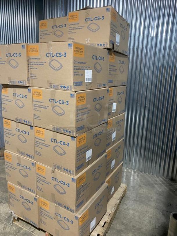 BRAND NEW! Complete Pallet! World Centric Ingeo Pla Lid 8.8" x 6.8" Fiber Box Lids! Perfect For 20-48oz Containers! Model CTL-CS-3! 22 X Your Bid! - Image 2 of 10