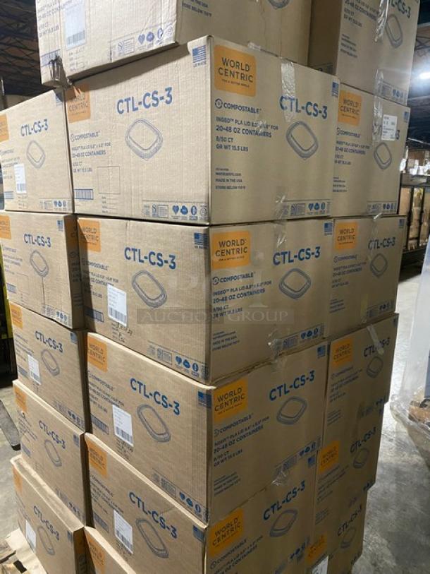 BRAND NEW! Complete Pallet! World Centric Ingeo Pla Lid 8.8" x 6.8" Fiber Box Lids! Perfect For 20-48oz Containers! Model CTL-CS-3! 22 X Your Bid! - Image 3 of 10