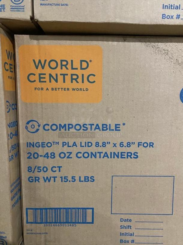 BRAND NEW! Complete Pallet! World Centric Ingeo Pla Lid 8.8" x 6.8" Fiber Box Lids! Perfect For 20-48oz Containers! Model CTL-CS-3! 22 X Your Bid! - Image 5 of 10