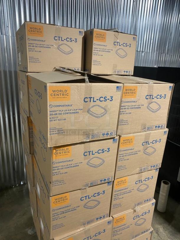 BRAND NEW! Complete Pallet! World Centric Ingeo Pla Lid 8.8" x 6.8" Fiber Box Lids! Perfect For 20-48oz Containers! Model CTL-CS-3! 22 X Your Bid! - Image 10 of 10
