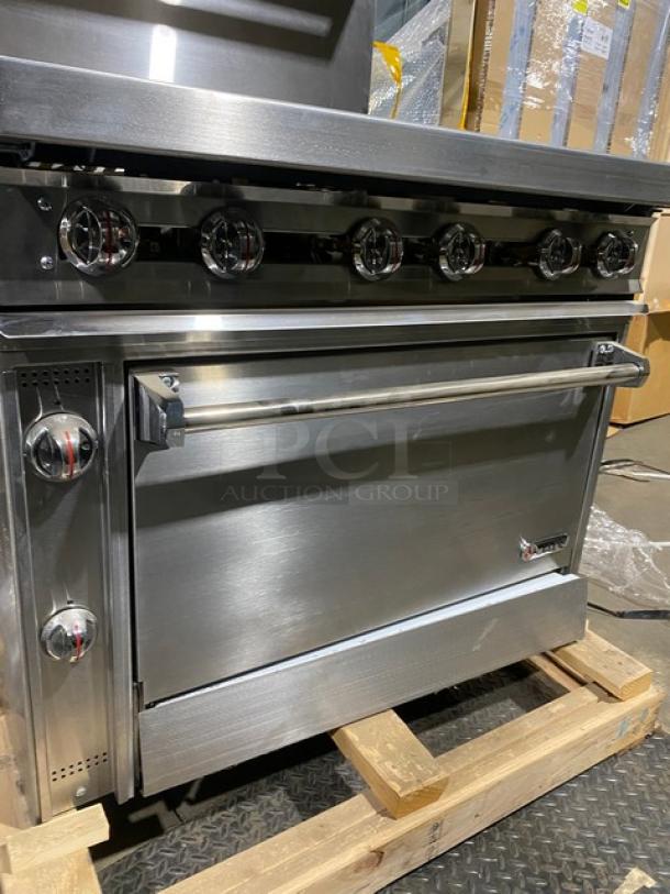 BRAND NEW! Jade Range Titan Series Commercial Stainless Steel Natural Gas Powered Heavy Duty 6 Burner Range/Oven Combo! With Wavy/S Grates! With Back Splash & Double Overhead Shelves! Model: JTRH-6-36 SN: 0000068730*P! - Image 4 of 7
