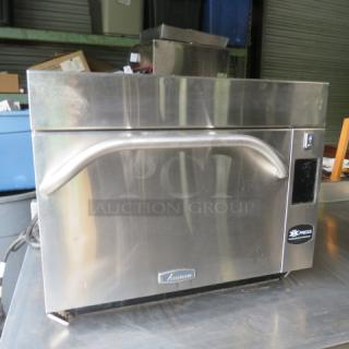One Amana Xpress Stainless Steel Countertop Rapid Cook Oven. Model# AXP22T. 208-230 Volt. 1 Phase. Unable To Test. 25X27X20