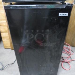 One  Igloo 1 Door Cooler. Model# IRF32BK. 115 Volt. 18.5X17.5X33