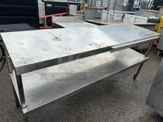 One Stainless Steel Double Over Shelf With A 36 Inch Ticket Rail Attached, 67X19X33