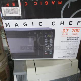 One NEW Magic Chef Microwave. Model# HMM770B2. 700 Watt.