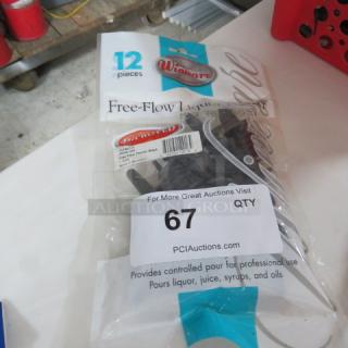 One 12 Pack Of NEW Winware Free Flow Liquor Pourers.