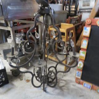 One Beautiful Brown Metal 6 Light Chandelier. 32X38