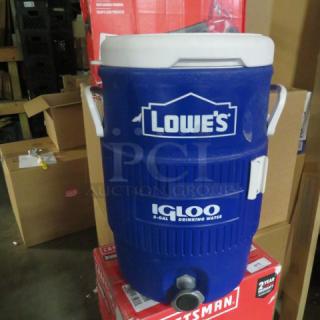 One Blue Igloo Cooler.