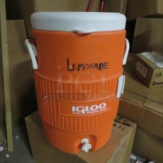 One Orange Igloo Cooler.